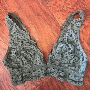 Body by Victoria Secret Lace Bralette in Grayish green size L stretch